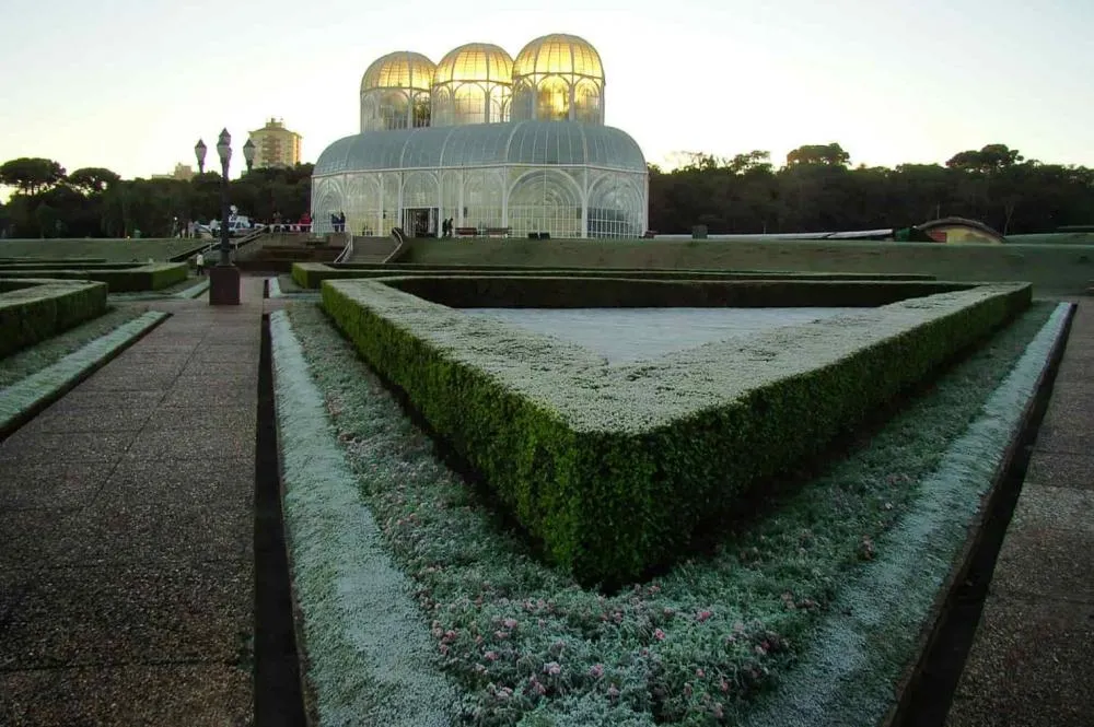 Geada em Jardim Botânico-Curitiba/PR. Foto: Portal Inverno