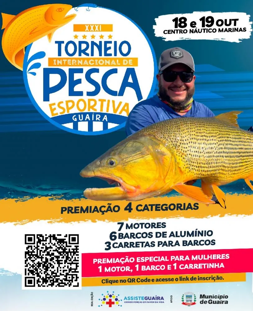 Guaíra mais uma vez sediará torneio internacional de Pesca Esportiva.